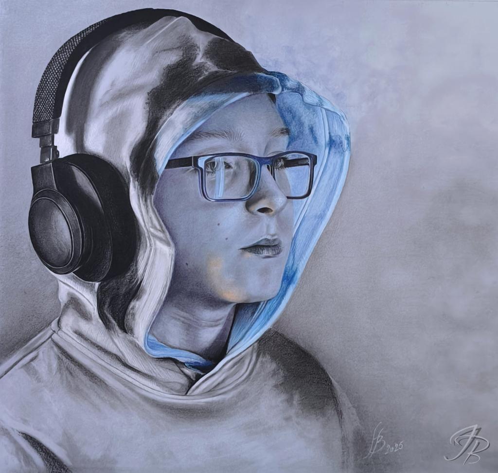 Blue Matrix (45 cm x 52 cm), 2025